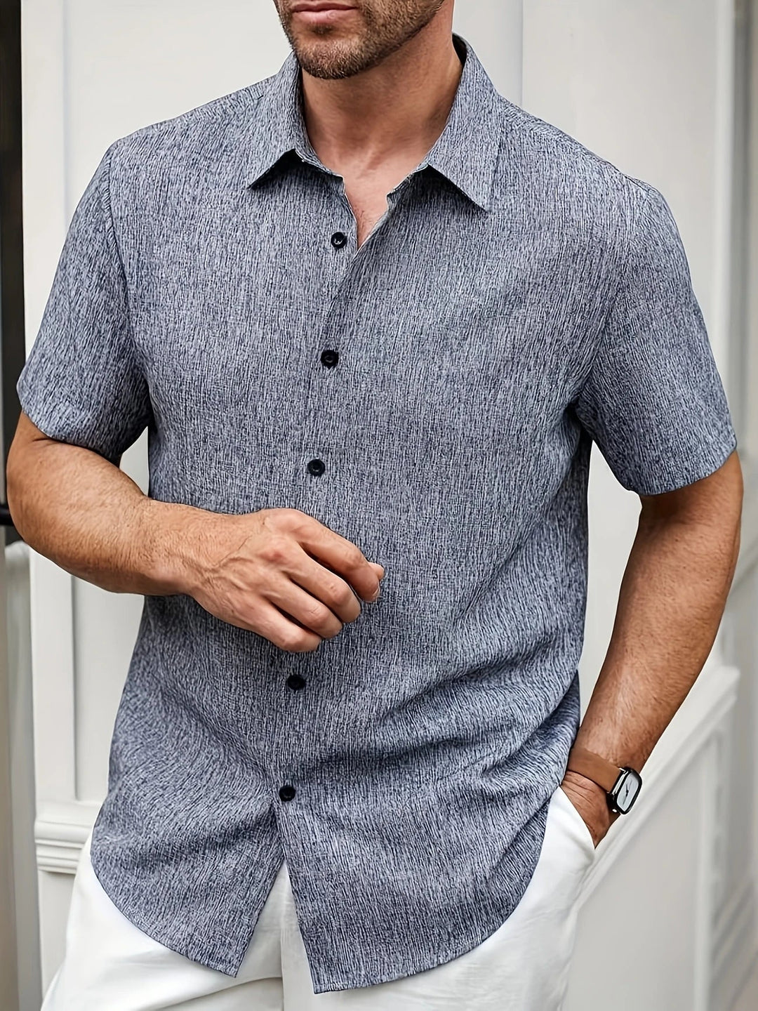 OHMIQUE | Chemise légère à manches courtes en mélange de lin