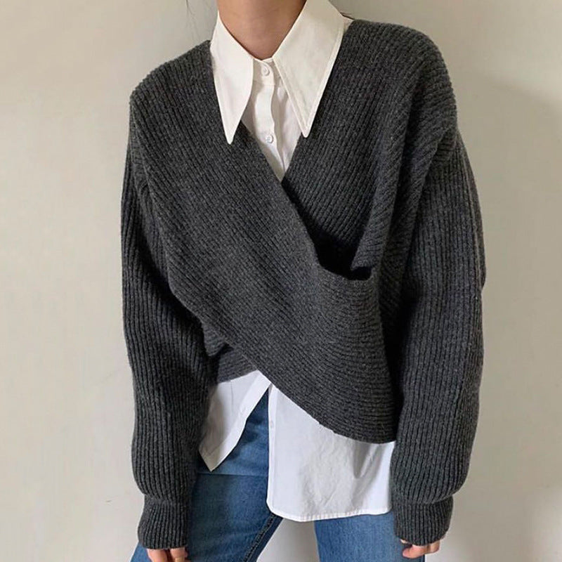 OHMIQUE | Pull en tricot croisé chic