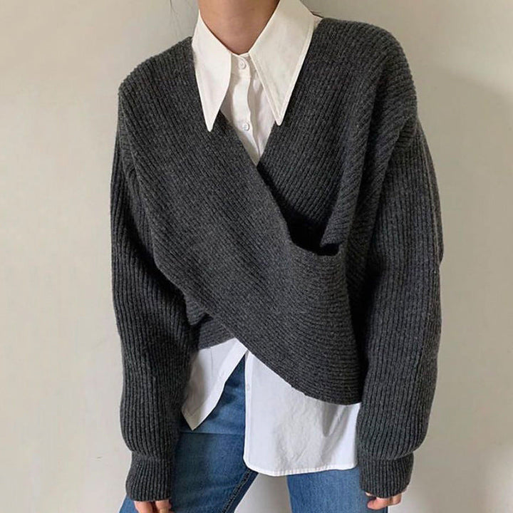 OHMIQUE | Pull en tricot croisé chic