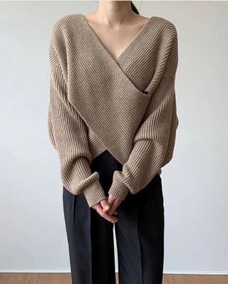 OHMIQUE | Pull en tricot croisé chic