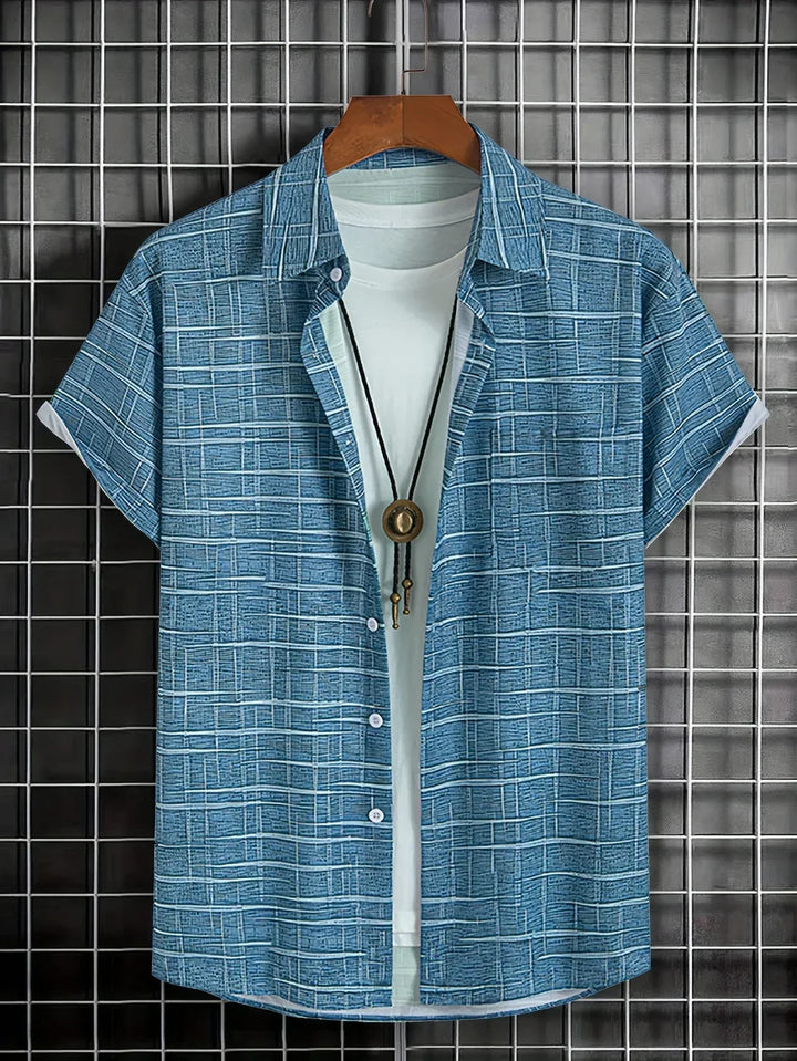 OHMIQUE | Chemise élégante à motif rayé et à carreaux