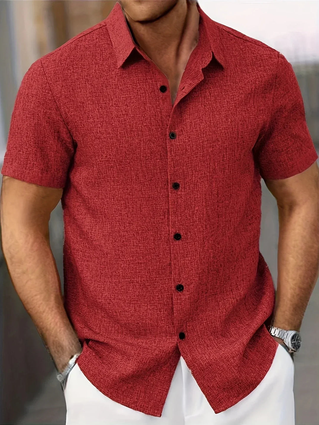 OHMIQUE | Chemise légère à manches courtes en mélange de lin