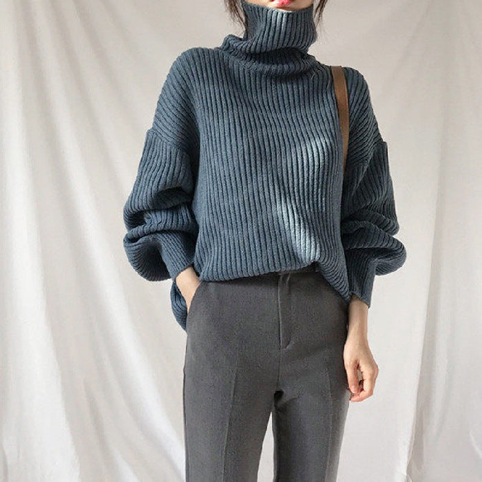 OHMIQUE | Luxe Pull à col roulé et à manches ballon