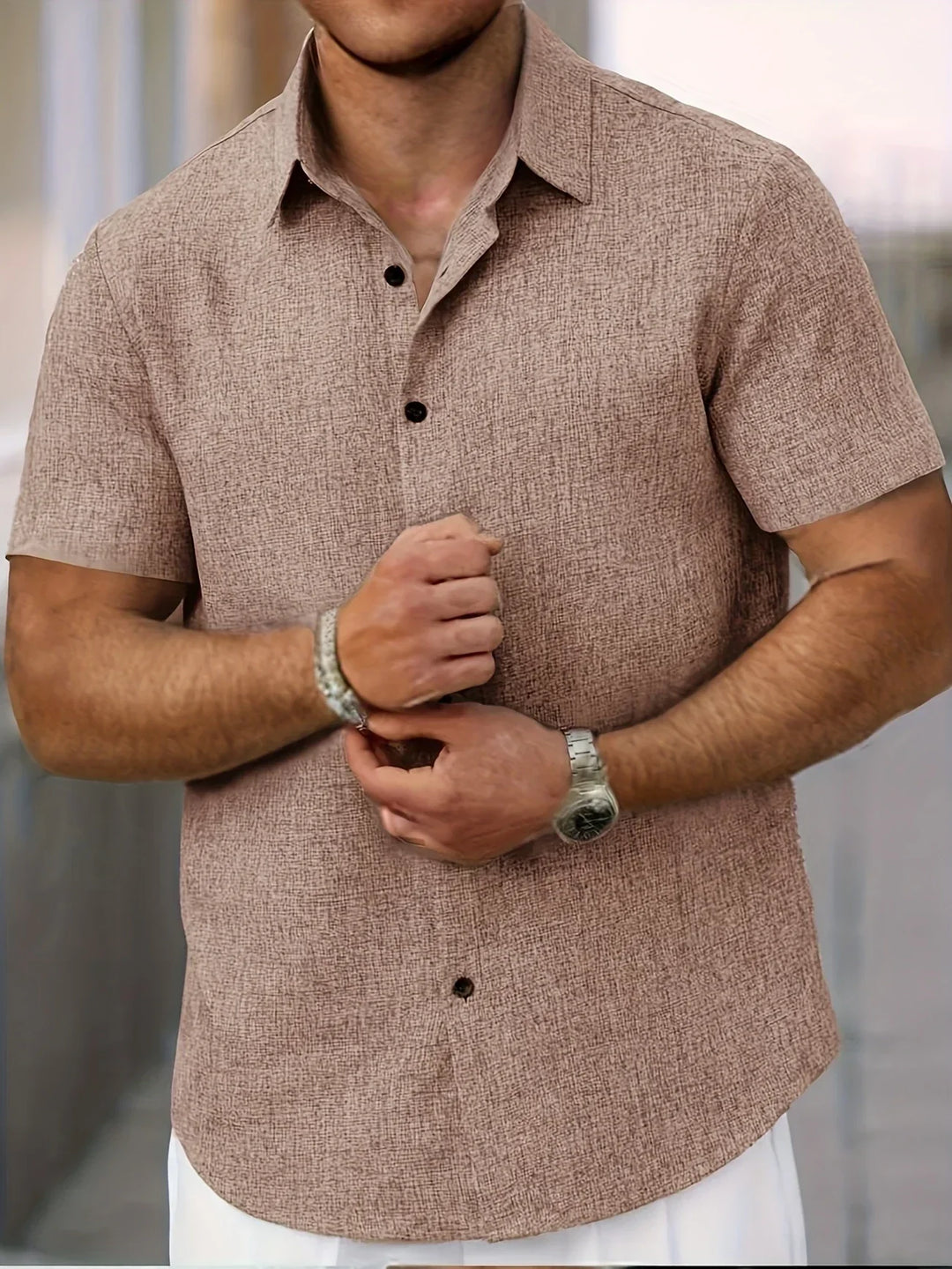 OHMIQUE | Chemise légère à manches courtes en mélange de lin
