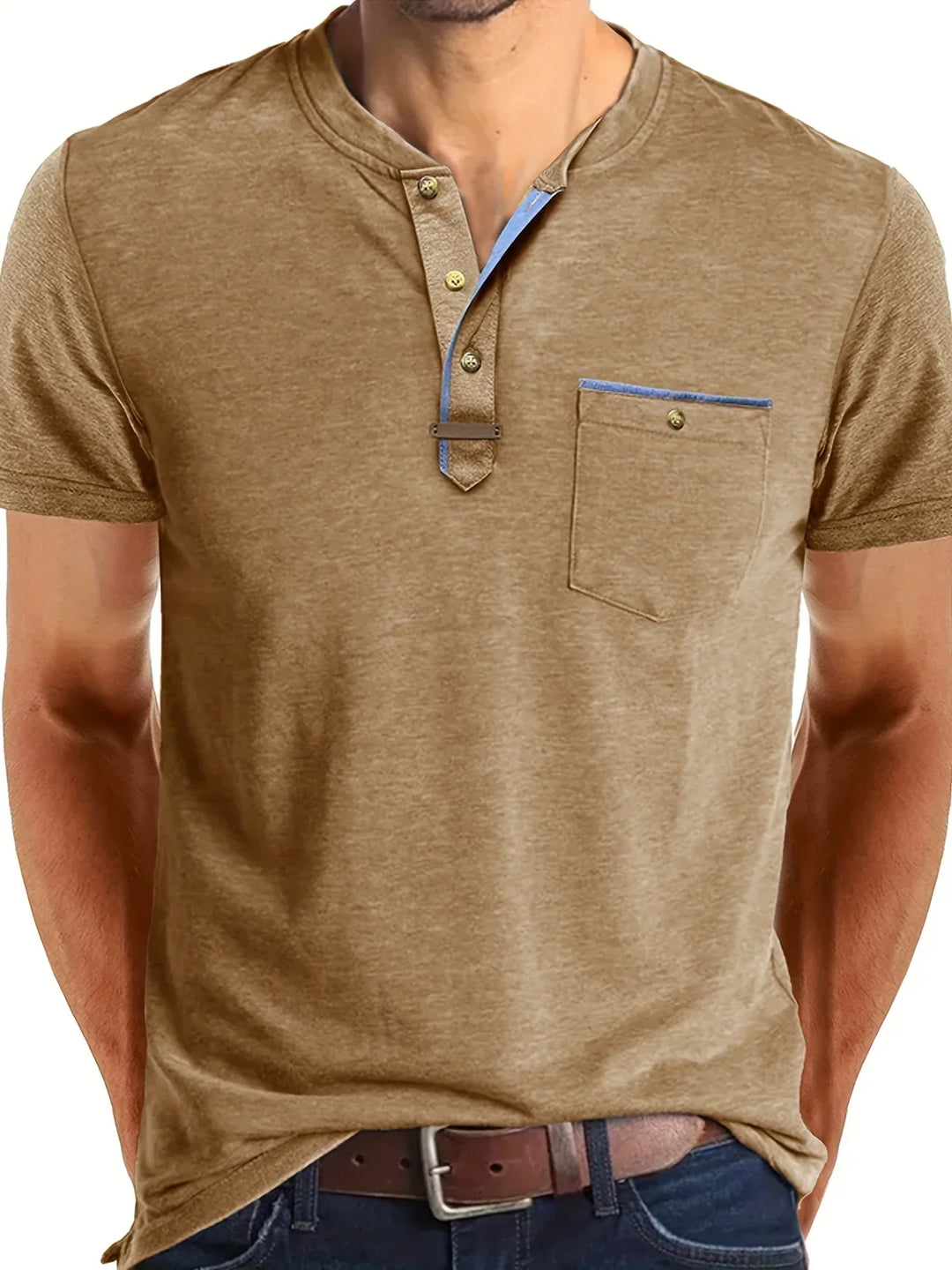 OHMIQUE | T-shirt col rond élégant avec poche