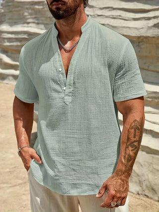 OHMIQUE | Chemise d’été élégante à col montant