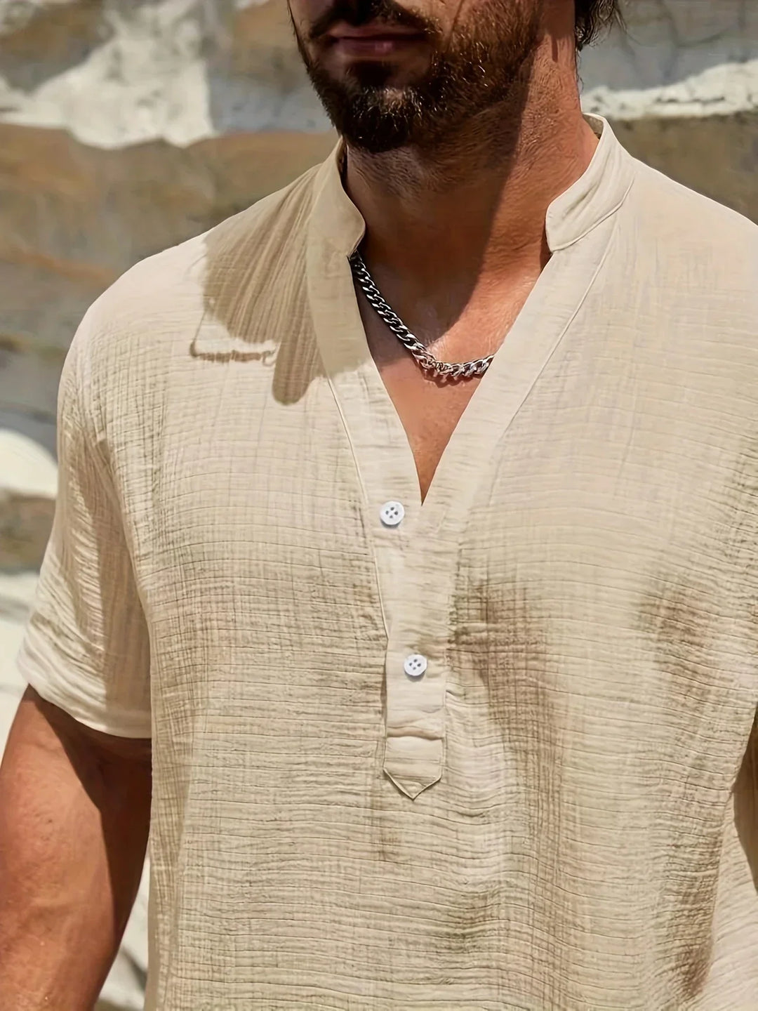 OHMIQUE | Chemise d’été élégante à col montant