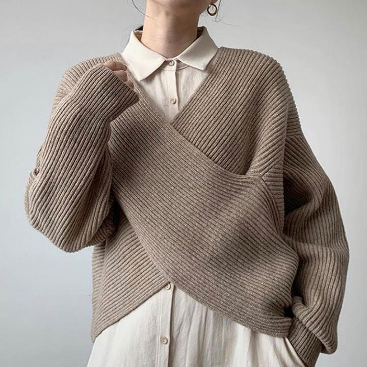 OHMIQUE | Pull en tricot croisé chic