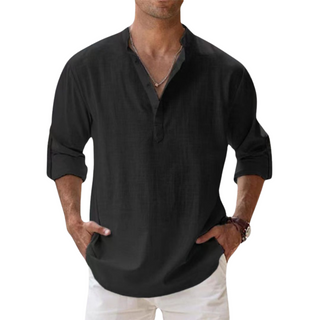 OHMIQUE | Chemise Henley en coton effet lin