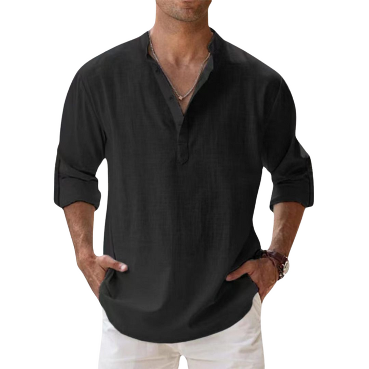 OHMIQUE | Chemise Henley en coton effet lin