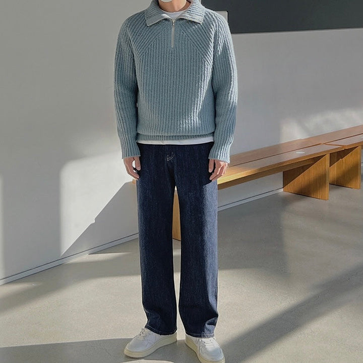 OHMIQUE | Pull Azure à quart de zip