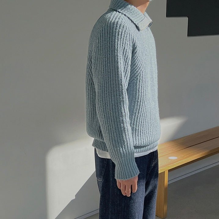 OHMIQUE | Pull Azure à quart de zip