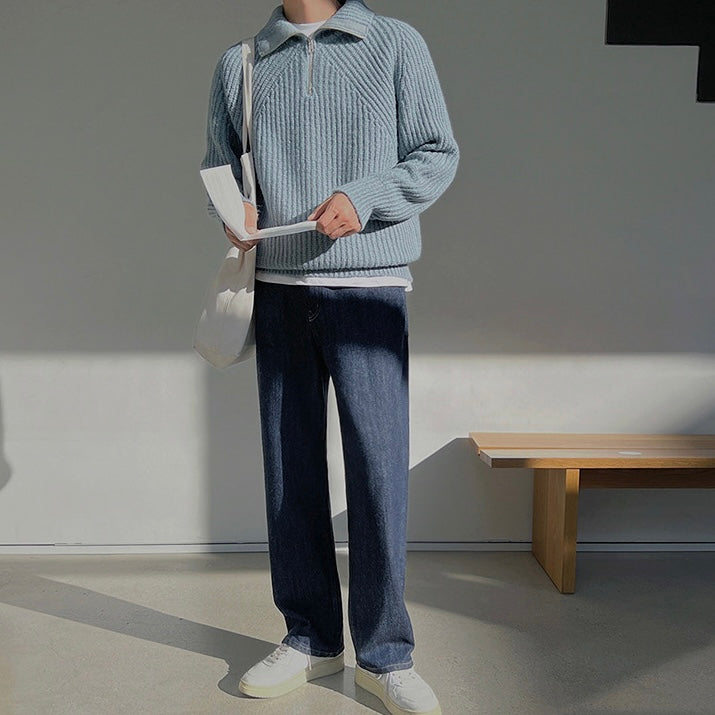 OHMIQUE | Pull Azure à quart de zip