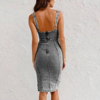 OHMIQUE | Robe Camisole Moulante en Denim